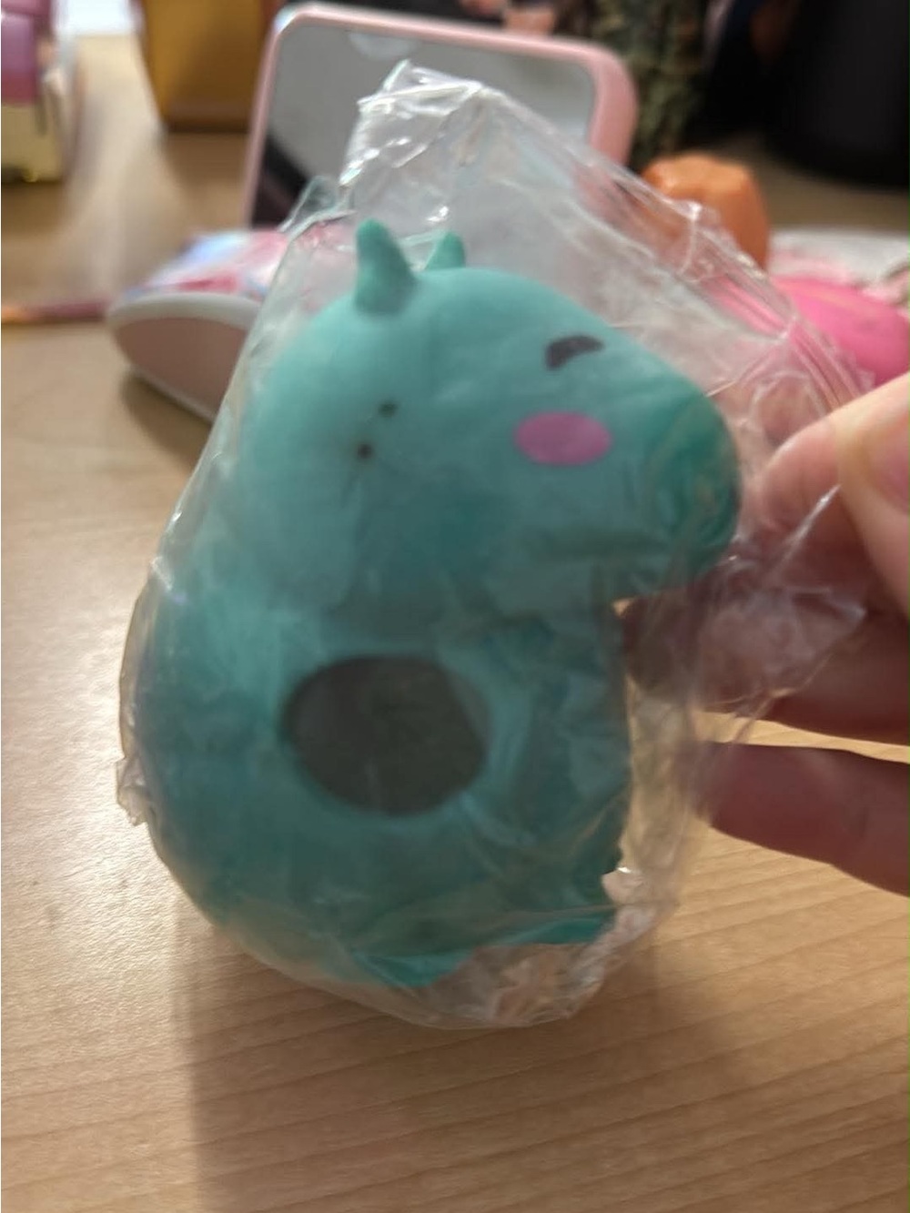Cute Teal Capybara Squishy Toy with Orbees